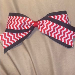 Red/White Chevron Cheer Bow